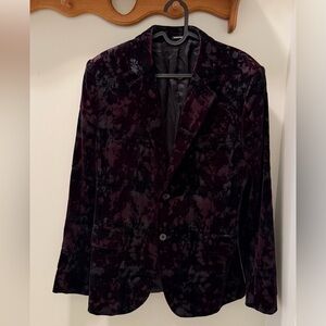 Alexander McQueen Velvet Blazer in Black and Dark Purple